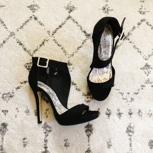 Madden Girl Black Suede Cutout Stiletto Heels  | Everything MUST go